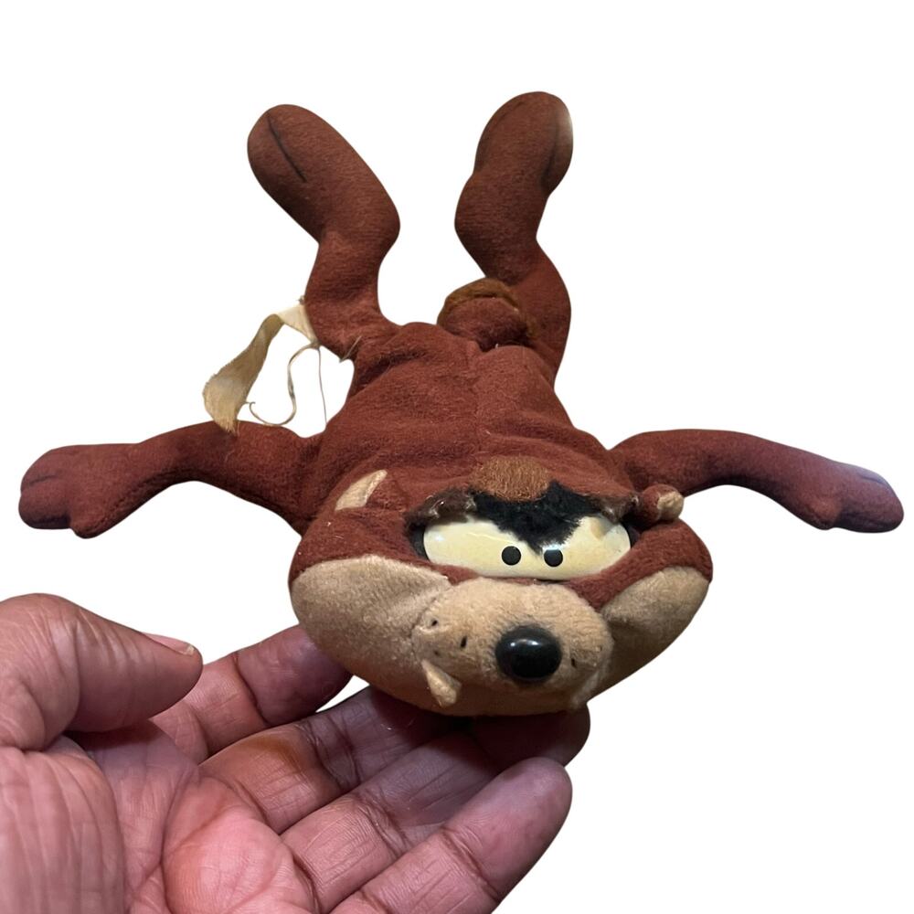 Vintage 1997 Taz Tasmanian Devil Play By Play Plush‎ 8" Looney Tunes Beanie ￼
